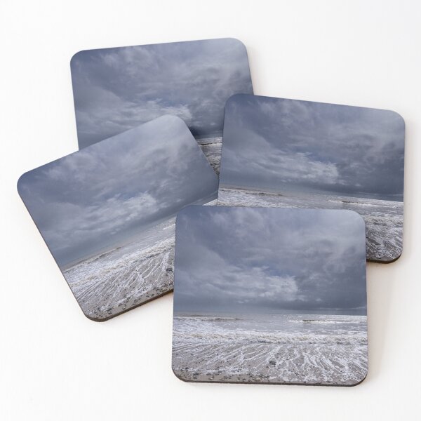 Item preview, Barmston beach view out to sea of sunlit clouds and Rainstorm designed and sold by MichaelBShannon.