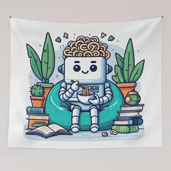 Item preview, A Robot eats noodles designed and sold by ChouWorkDesign.