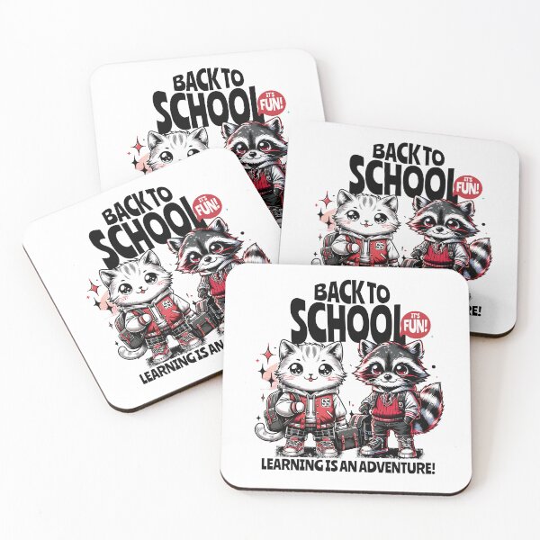 Item preview, back to school with cat and raccoon designed and sold by ShawishArt.