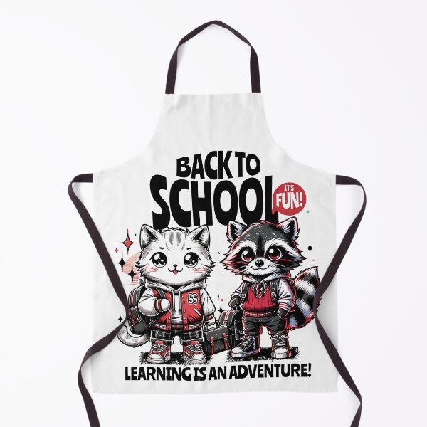 Item preview, back to school with cat and raccoon designed and sold by ShawishArt.