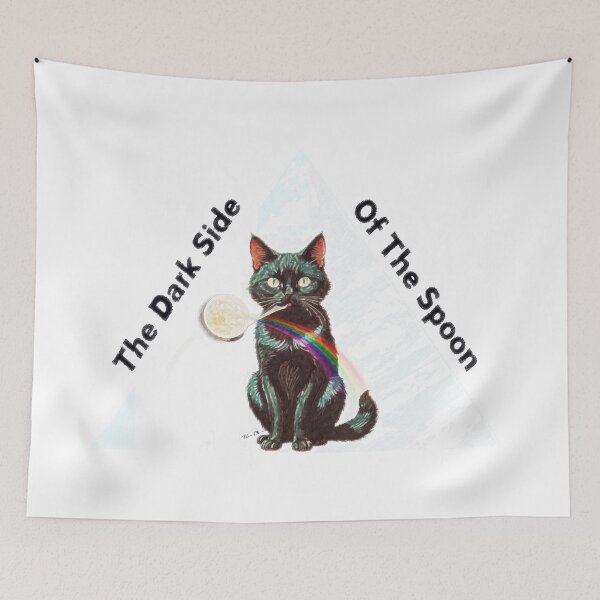 Item preview, magic triangle  "The dark side of the spoon" retro style cat designed and sold by Hen-C-Art.