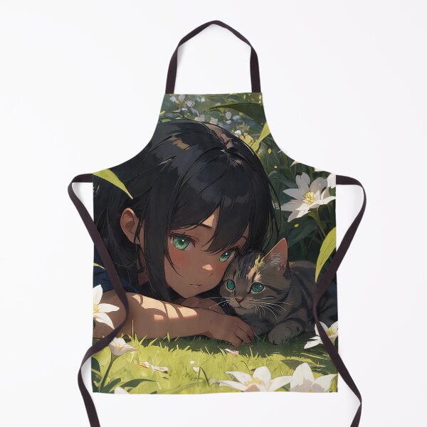 Item preview, Anime girl with cat on shoulder portrait art designed and sold by TheArtistOf2022.