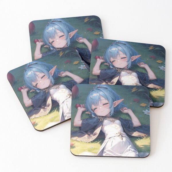 Item preview, Anime elven girl sleeping in a magical forest portrait art designed and sold by TheArtistOf2022.