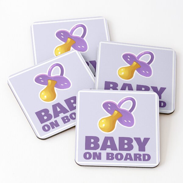 Item preview, "Baby on Board with Pacifier" designed and sold by JoyColorLove.