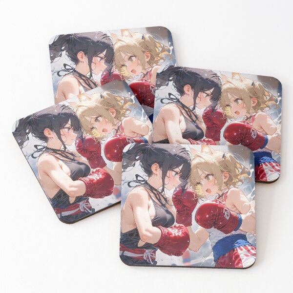 Item preview, Boxing anime girls in ring portraits art designed and sold by TheArtistOf2022.