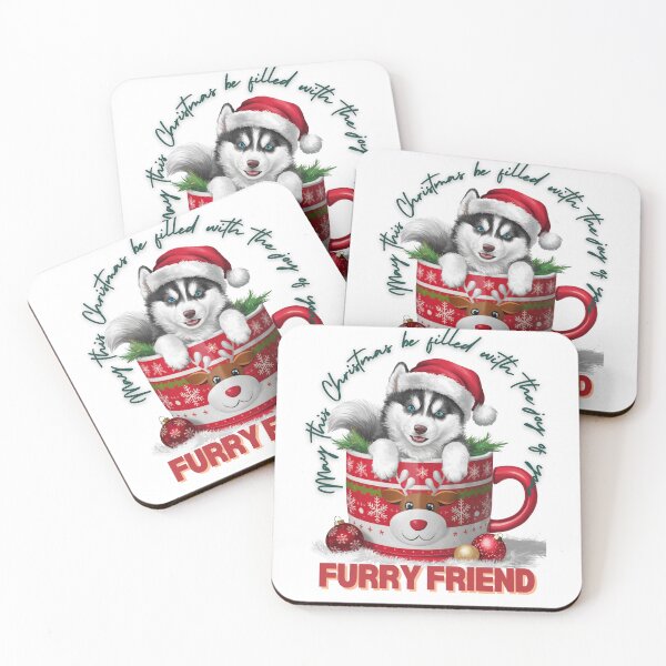 Item preview, Furry friend - Siberian Husky Coffee Christmas designed and sold by chanyawee.