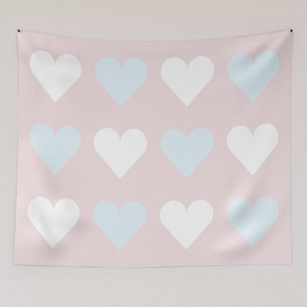 Item preview, Large PALE BLUE, WHITE and  PALE PINK LOVE HEARTS designed and sold by RachelMacht.