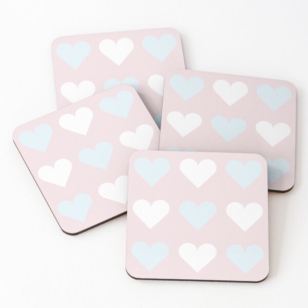 Item preview, Large PALE BLUE, WHITE and  PALE PINK LOVE HEARTS designed and sold by RachelMacht.