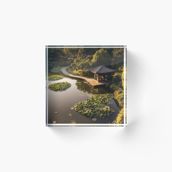 Artikelvorschau, Mit Lotusblüten gefüllter Teich im japanischen Garten entworfen und verkauft von Amir Hossein Saadat.