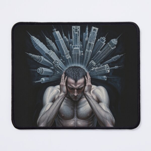 Item preview, a man with a city on his head designed and sold by JoraArt.