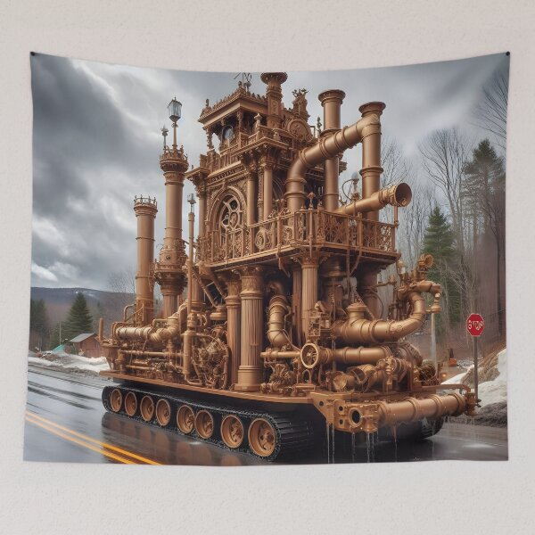 Item preview, Abstract Steampunk Vehicle Design: Futuristic Meets Vintage Art designed and sold by PandaTShirtShop.