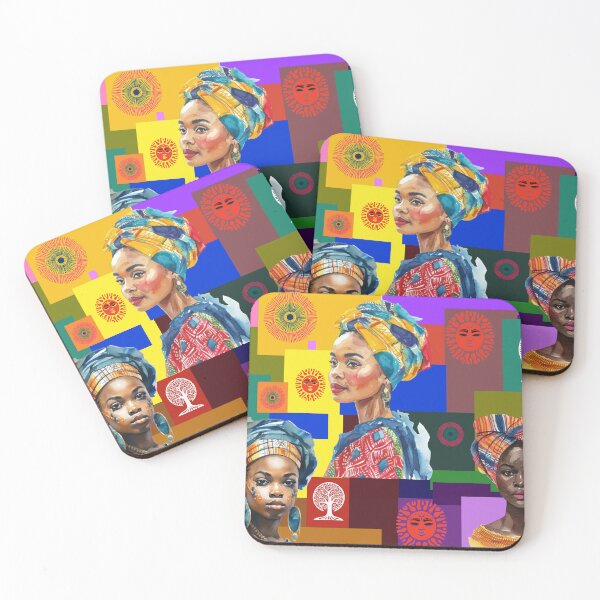 Item preview, African Beauty: Women in Traditional Headwraps with Symbolic Art designed and sold by Suzana Djordjevic.