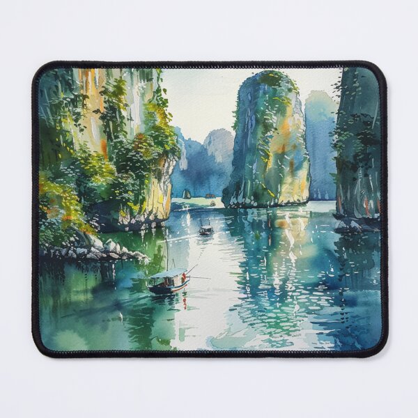Item preview, A Watercolor Design of Ha Long Bay - Vietnam designed and sold by Sketch-Shack.