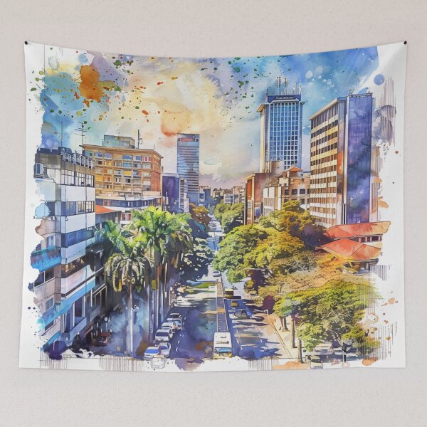 Item preview, A Watercolor Design of Harare - Zimbabwe designed and sold by Sketch-Shack.