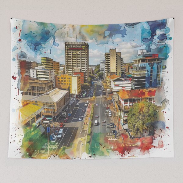 Item preview, A Watercolor Design of Harare - Zimbabwe designed and sold by Sketch-Shack.