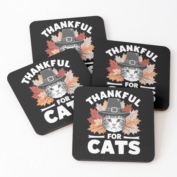 Item preview, Thankful For Cats Thanksgiving Cat Pilgrim Hat Autumn Leaves designed and sold by Hananiah Merch.