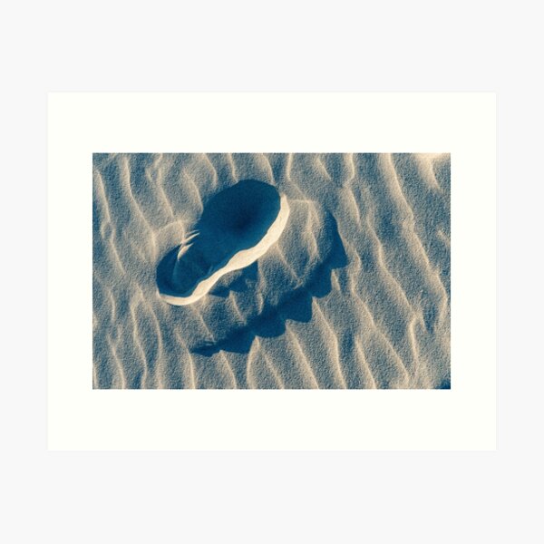 Footprint in the sand Art Print