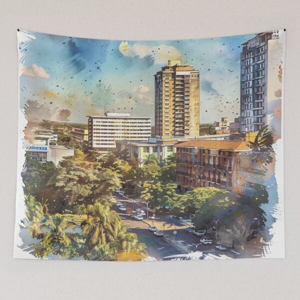 Item preview, A Watercolor Design of Harare - Zimbabwe designed and sold by Sketch-Shack.