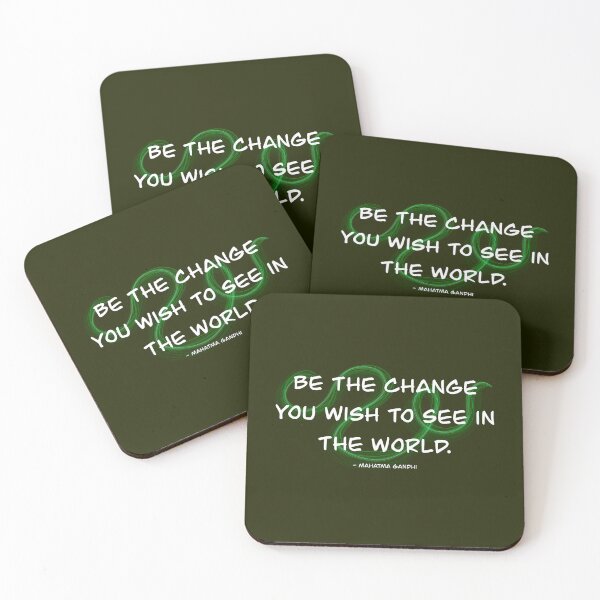 Item preview, Be the change you wish to see, green, quote designed and sold by shamrock-illus.