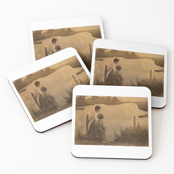 Item preview, Woman and Child by a River Vintage Inspired Art designed and sold by markomundo.
