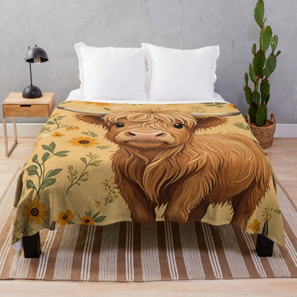 Item preview, Mini Highland cow and flowers designed and sold by Nolan6.