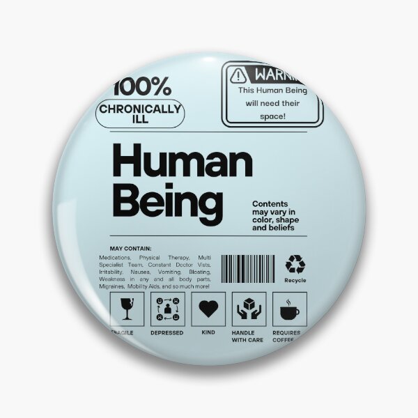 Item preview, Chronically Ill Human Label designed and sold by ReeReeDesigns.