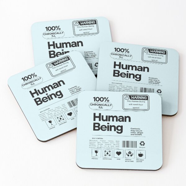 Item preview, Chronically Ill Human Label designed and sold by ReeReeDesigns.