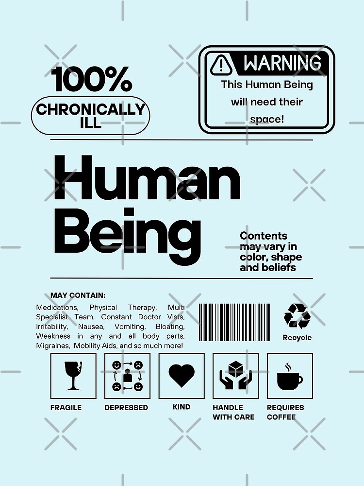 Thumbnail 3 of 3, Scarf, Chronically Ill Human Label designed and sold by ReeReeDesigns.