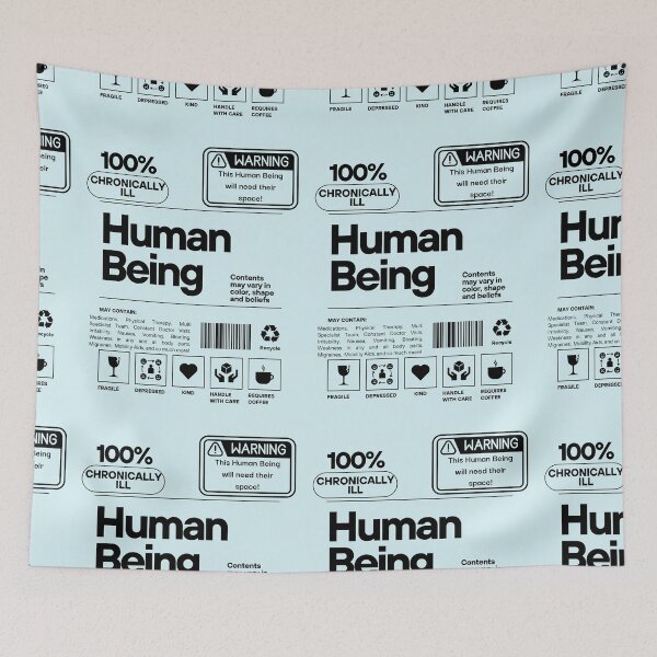 Item preview, Chronically Ill Human Label designed and sold by ReeReeDesigns.