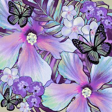 Artwork thumbnail, Orchid Hibiscus Tropical by Nina May Designs