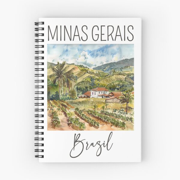 Item preview, A Watercolor Design of a coffee plantation in Minas Gerais - Brazil  designed and sold by Sketch-Shack.