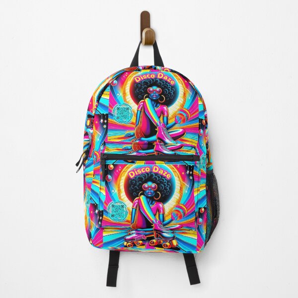 Item preview, Colorful Retro Disco Afro Roller Skater Interactive Musical & Movement QR code scannable Image designed and sold by B-DIFF-e-RENT.