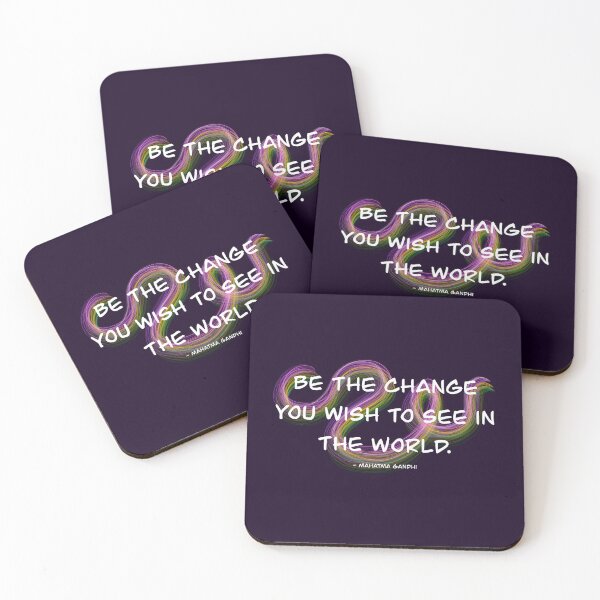 Item preview, Be the change you wish to see, colorful, quote designed and sold by shamrock-illus.