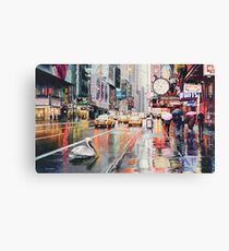 "Detour" Pelican in New York Watercolor Canvas Print