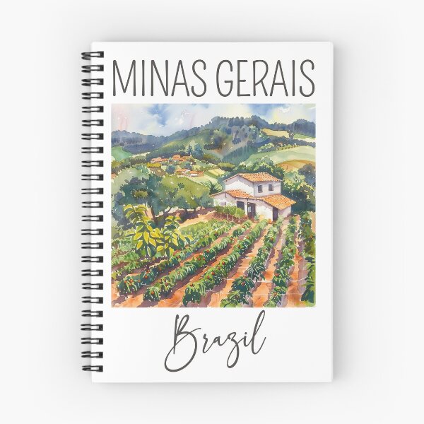 Item preview, A Watercolor Design of a coffee plantation in Minas Gerais - Brazil  designed and sold by Sketch-Shack.