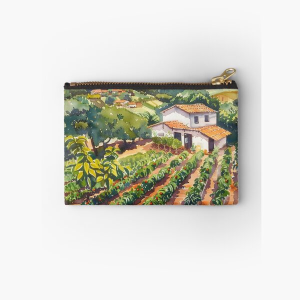 Item preview, A Watercolor Design of a coffee plantation in Minas Gerais - Brazil  designed and sold by Sketch-Shack.