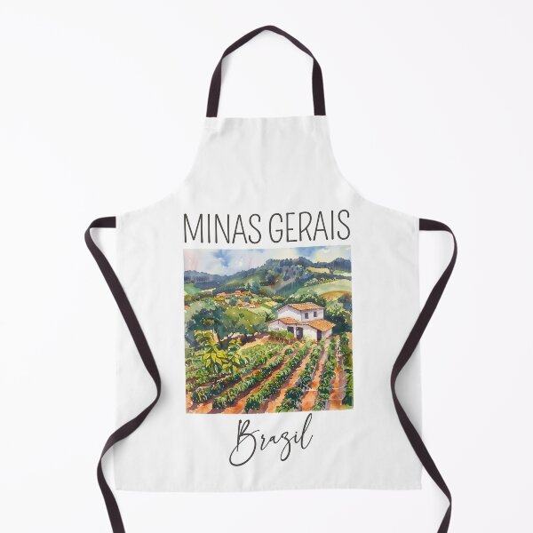 Item preview, A Watercolor Design of a coffee plantation in Minas Gerais - Brazil designed and sold by Sketch-Shack.