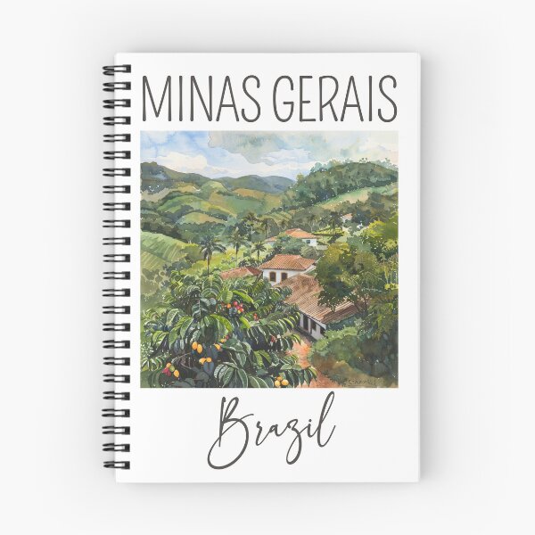 Item preview, A Watercolor Design of a coffee plantation in Minas Gerais - Brazil  designed and sold by Sketch-Shack.