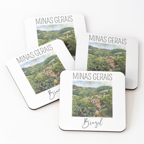 Item preview, A Watercolor Design of a coffee plantation in Minas Gerais - Brazil  designed and sold by Sketch-Shack.