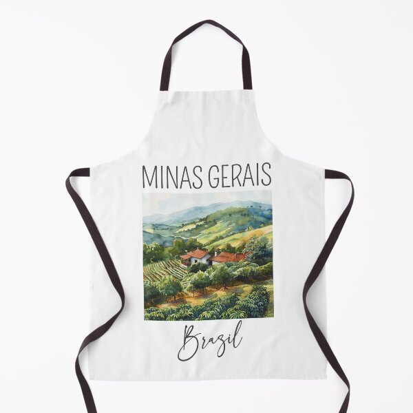 Item preview, A Watercolor Design of a coffee plantation in Minas Gerais - Brazil designed and sold by Sketch-Shack.