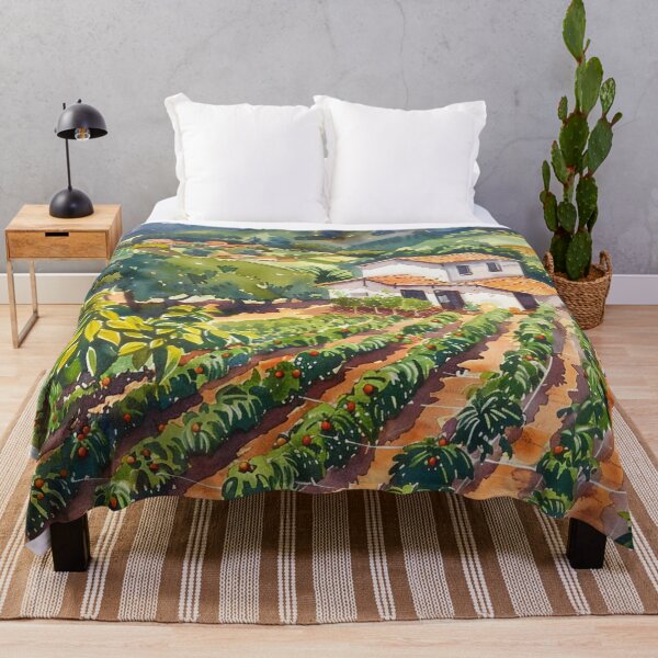Item preview, A Watercolor Design of a coffee plantation in Minas Gerais - Brazil  designed and sold by Sketch-Shack.