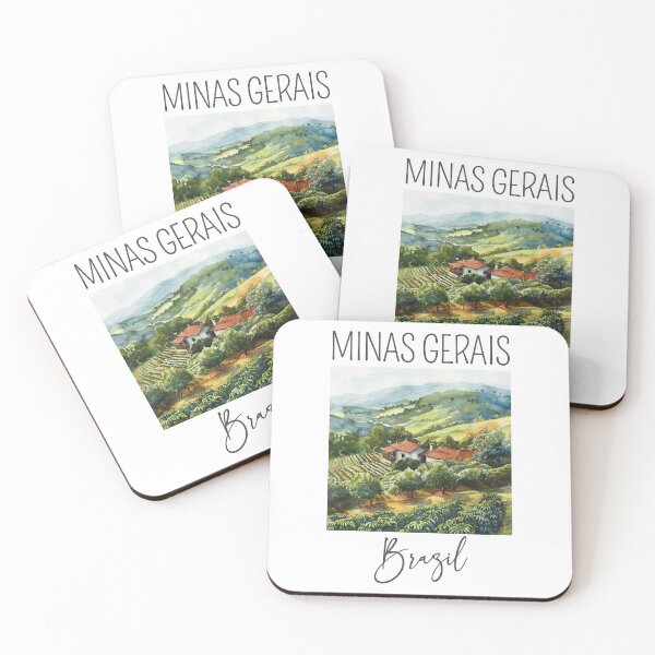 Item preview, A Watercolor Design of a coffee plantation in Minas Gerais - Brazil  designed and sold by Sketch-Shack.