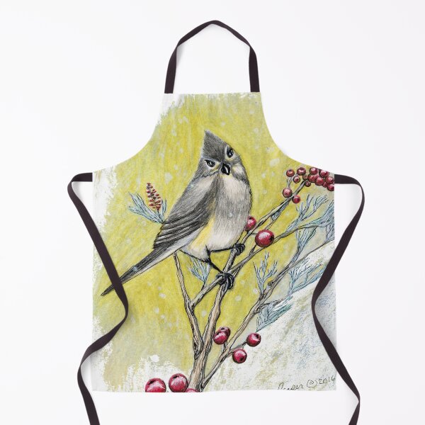 Item preview, Tufted Titmouse with Winter Berries designed and sold by Alter-Art.