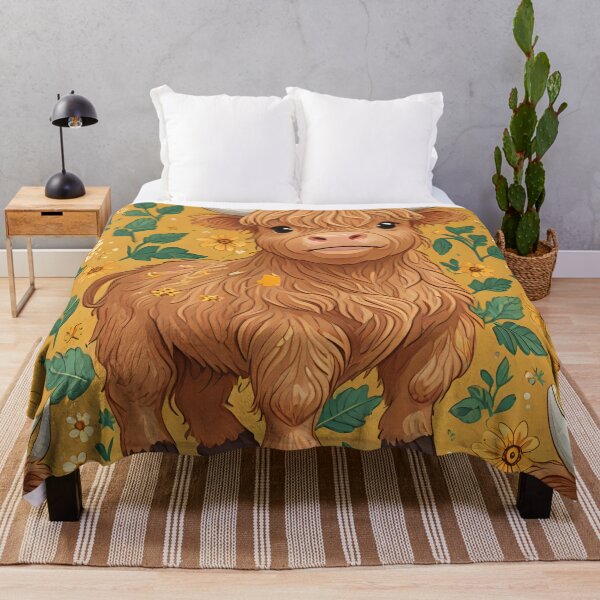 Item preview, Highland cow and sunflowers seamless pattern designed and sold by Nolan6.
