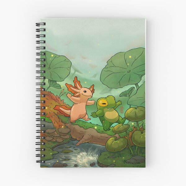Item preview, Frog Axolotl Amphibian Friends Poster magical asian style artwork designed and sold by DingHuArt.