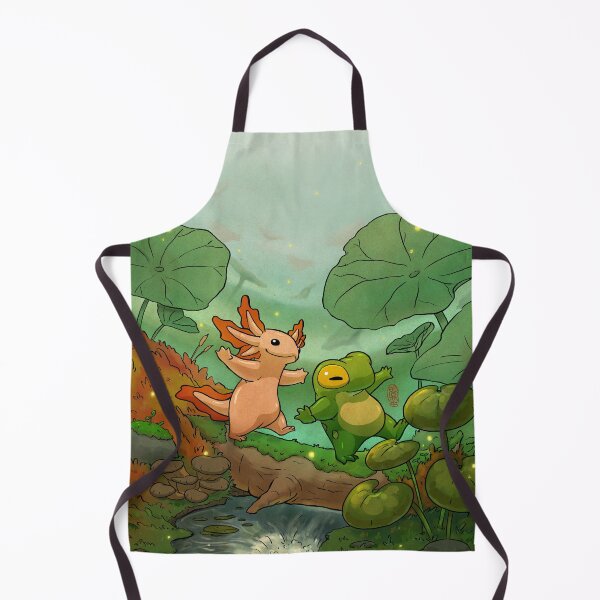 Item preview, Frog Axolotl Amphibian Friends Poster magical asian style artwork designed and sold by DingHuArt.