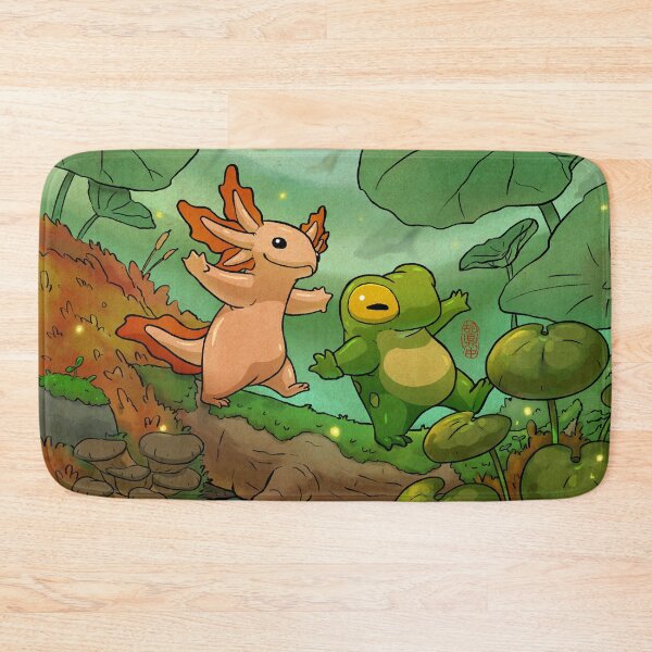 Item preview, Frog Axolotl Amphibian Friends Poster magical asian style artwork designed and sold by DingHuArt.