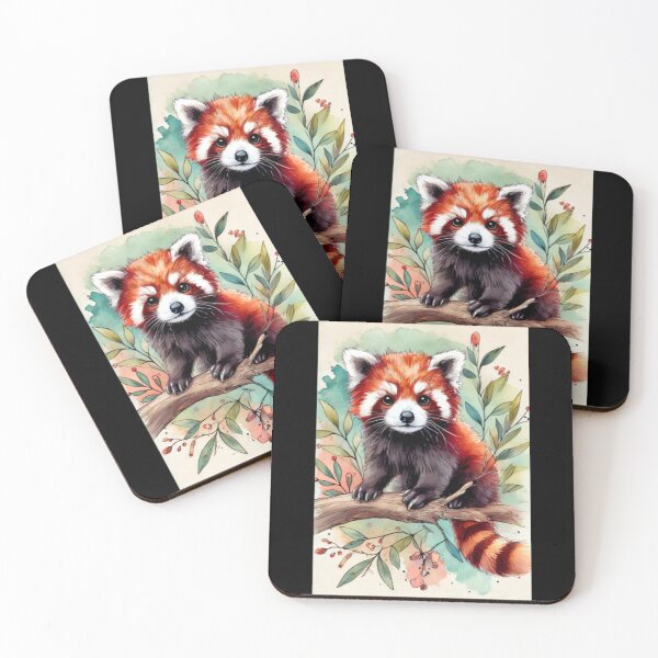 Item preview, red panda watercolor designed and sold by EuropeanPrints.