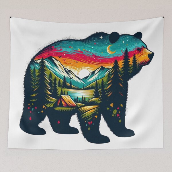 Item preview, Bear Silhouette,Camping,Mountain designed and sold by deniz kaya.