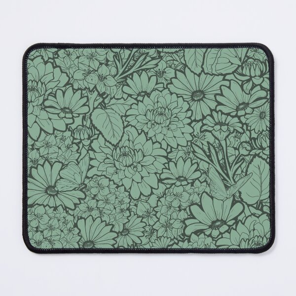 Item preview, Repeatable Butterflies and Flowers in Victorian Green designed and sold by UB Draws.